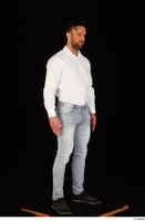  Larry Steel black shoes business dressed jeans standing white shirt whole body 0008.jpg
